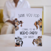 ユニークおもしろい犬パーティー サンキューカード