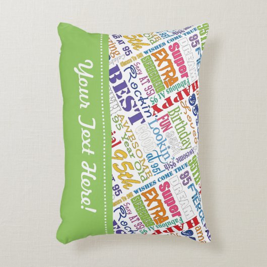 ユニークおもしろい95歳カラフルの誕生日パーティギフト アクセントクッション (正面(垂直))