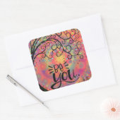 ユニークお洒落ツリービーユー勇気付けられる スクエアシール (封筒)