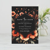 ユニークお洒落テラコタ結婚ス セーブザデート (スタンド正面)