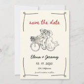 ユニークお洒落手引き結婚の セーブザデート (正面)