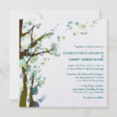ユニークお洒落結婚木(真珠きらめく) 招待状 (正面)