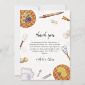 ユニークかわいこちゃん素朴ベーキングパイ赤ちゃんシャワー サンキューカード (正面)