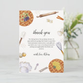 ユニークかわいこちゃん素朴ベーキングパイ赤ちゃんシャワー サンキューカード (スタンド正面)