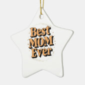 ユニークかわいらし最高のタイポグラフィママ セラミックオーナメント (左)