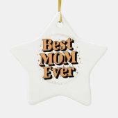 ユニークかわいらし最高のタイポグラフィママ セラミックオーナメント (裏面)