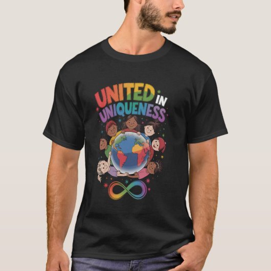 ユニークさの中の団結 世界の統一ティーシャツ Tシャツ (正面)
