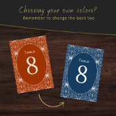 ユニークさびオレンジモダン色の部族模様 テーブルナンバー