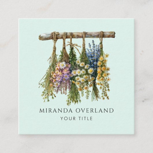 ユニークつる花 スクエア名刺 (正面)