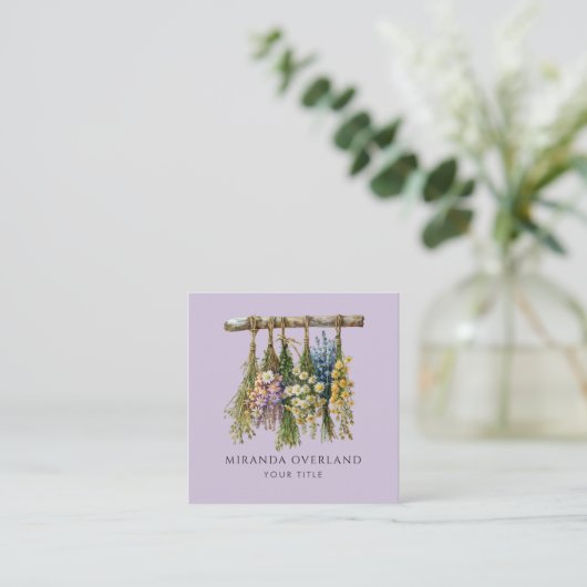 ユニークつる花 スクエア名刺 (スタンド正面)