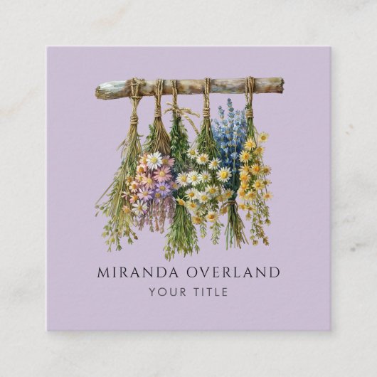 ユニークつる花 スクエア名刺 (正面)