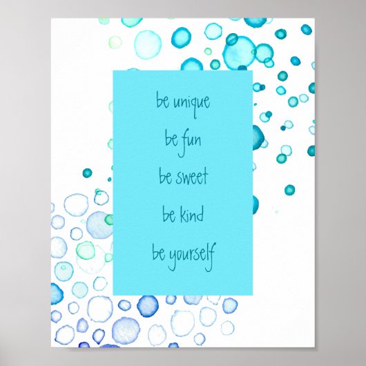 ユニークでいて、自分らしく。水彩ドット ポスター (正面)