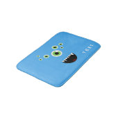 ユニークでおもしろいで熱狂するでかわいく青いモンスター バスマット (アングル)