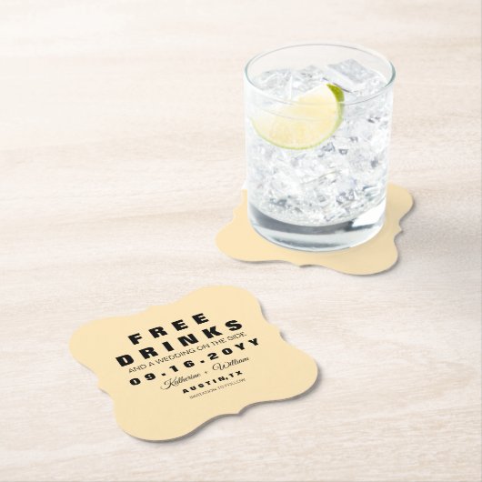 ユニークでおもしろいで自由な飲み物は日付を救います ペーパーコースター (インサイチュ)