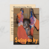 ユニークでかわいい引っ越し祝いパーティーの招待 招待状 (正面/裏面)