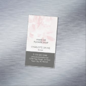 ユニークでエレガントな淡いピンクの灰色の花の花屋 マグネット名刺 (インサイチュ)