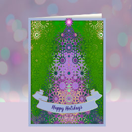 ユニークでエレガントな現代的なクリスマスツリー シーズンカード