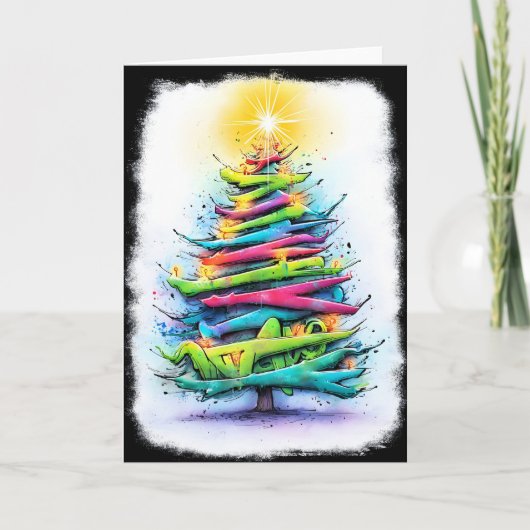 ユニークでカラフルなクリスマスカード シーズンカード (正面)