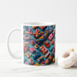 ユニークでカラフルな形の消しゴム パターンデザイン コーヒーマグカップ
