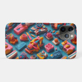 ユニークでカラフルな形の消しゴム パターンデザイン Case-Mate iPhoneケース (裏面(横))