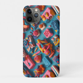 ユニークでカラフルな形の消しゴム パターンデザイン iPhone 11 PROケース