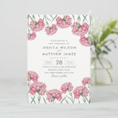 ユニークでクラシックなピンクによってはエレガントな花の結婚式が開花します 招待状 (スタンド正面)