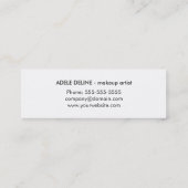 ユニークでクールでシックな灰色のピンクのメーキャップアーティスト スキニー名刺 (裏面)