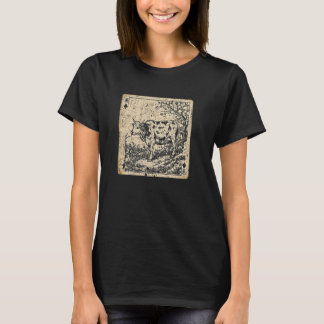 ユニークでクールなレトロ調の牛のトランプカード Tシャツ