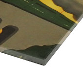 ユニークでスタイリッシュなアールデコの列車のガラスまな板 カッティングボード (角)