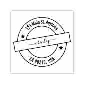 ユニークでスタイリッシュな丸型カスタム住所 セルフインキングスタンプ (デザイン)