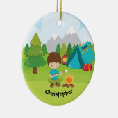 ユニークでパーソナライズなキャンプのクリスマスのオーナメント セラミックオーナメント (右)