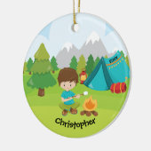ユニークでパーソナライズなキャンプのクリスマスのオーナメント セラミックオーナメント (左)