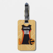 ユニークでパーソナライズなネットボール ラゲッジタグ (裏面縦)