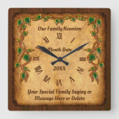 ユニークでパーソナライズな家族会のギフトのアイディア スクエア壁時計 (正面)