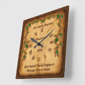 ユニークでパーソナライズな家族会のギフトのアイディア スクエア壁時計 (傾斜)