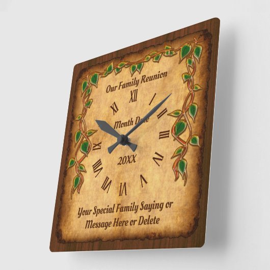 ユニークでパーソナライズな家族会のギフトのアイディア スクエア壁時計 (傾斜)