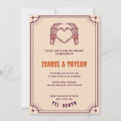 ユニークでファンキーなゴシックタロットカード ウェディング招待状 招待状 (裏面)