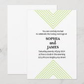 ユニークでミニマルなウェディング 招待状 (正面/裏面)