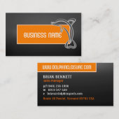 ユニークでモダンでシックなイルカの名刺のテンプレート 名刺 (正面/裏面)