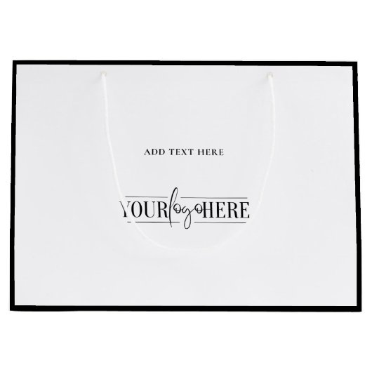 ユニークでモダンなカスタムロゴのブティックショッピングバッグ ラージペーパーバッグ (正面)