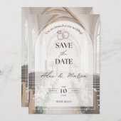 ユニークでモダンな結婚式のカード 招待状 (正面/裏面)