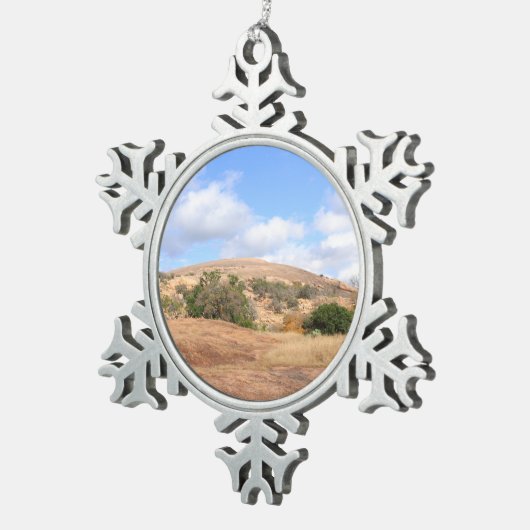 ユニークで明るいテキサス州によって魅了される石公園 スノーフレークピューターオーナメント (右)