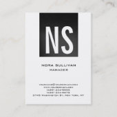 ユニークで明白でシンプルな灰色の白黒のモノグラム 名刺 (正面)