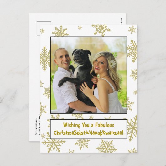 ユニークで楽しいオールシーズン ホリデーカード シーズンポストカード (正面/裏面)