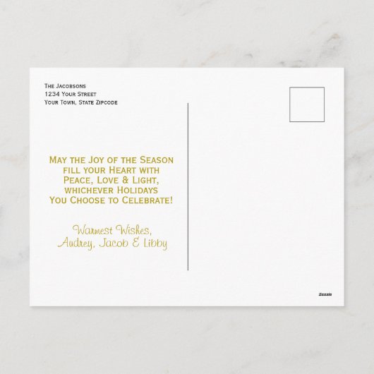 ユニークで楽しいオールシーズン ホリデーカード シーズンポストカード (裏面)