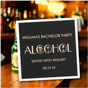 ユニークで楽しいビール ワイン マティーニ バチェラー パーティー スタンダードカクテルナプキン