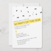ユニークで楽しい新年のパーティー招待状 招待状 (正面)