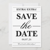 ユニークで楽しい新聞風写真 卒業おめでとう 招待状 (裏面)