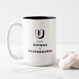 ユニークで止められない U - パーソナライズド ラグジュアリー ツートーンマグカップ