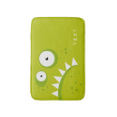 ユニークで気難しい怒っているおもしろいで恐い緑モンスター バスマット (正面縦)